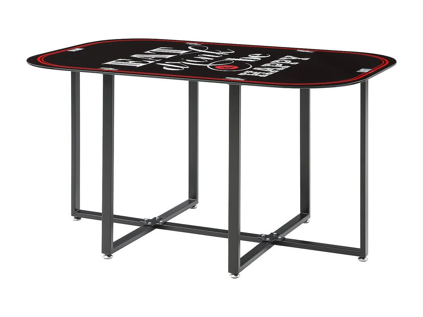 Ensemble Table de Repas & 6 Chaises "Tibal" 140cm Noir & Gris