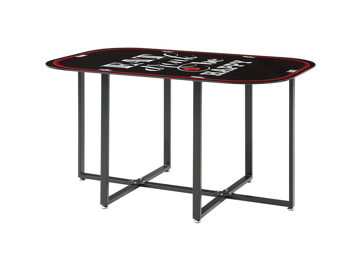 Ensemble Table de Repas & 6 Chaises "Tibal" 140cm Noir & Gris