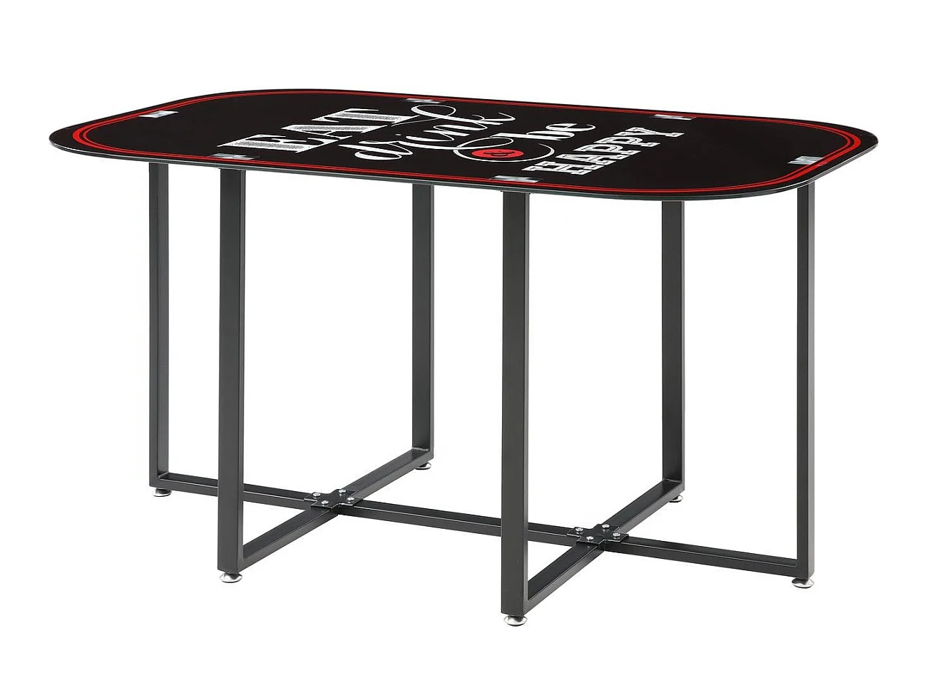 Ensemble Table de Repas & 6 Chaises "Tibal" 140cm Noir & Gris