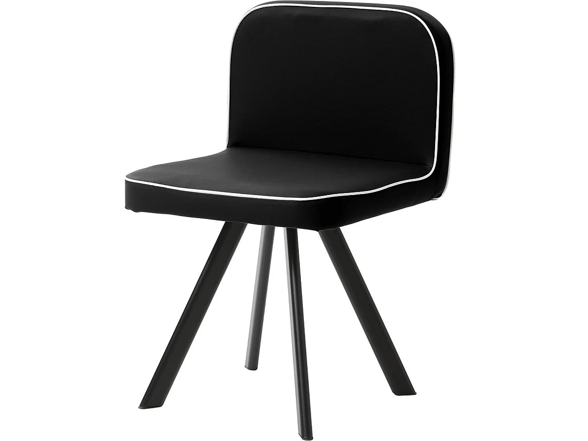 Ensemble Table de Repas & 6 Chaises "Tibal" 140cm Noir & Gris