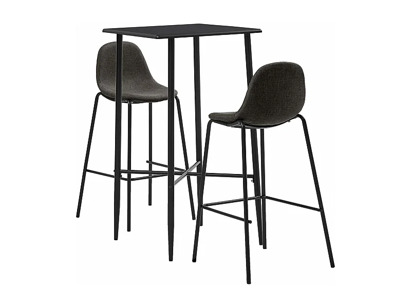 Ensemble de bar 3 pcs Tissu Gris foncé