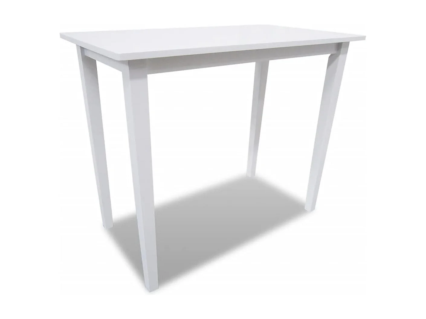 Set table et 4 chaises de bar en bois coloris blanc