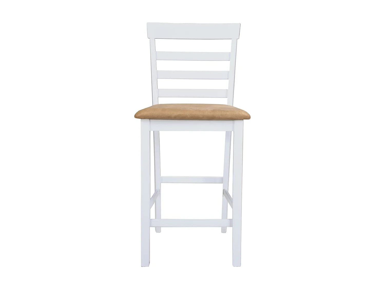 Set table et 4 chaises de bar en bois coloris blanc