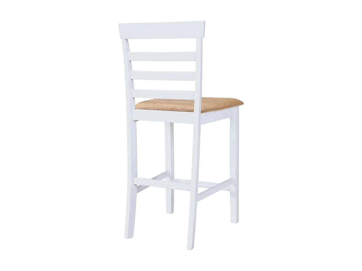 Set table et 4 chaises de bar en bois coloris blanc