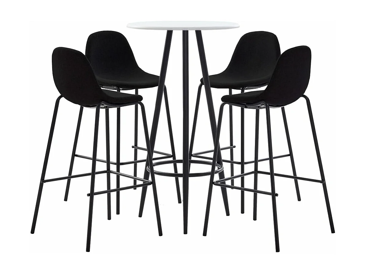 Ensemble de bar 5 pcs Tissu Noir 6