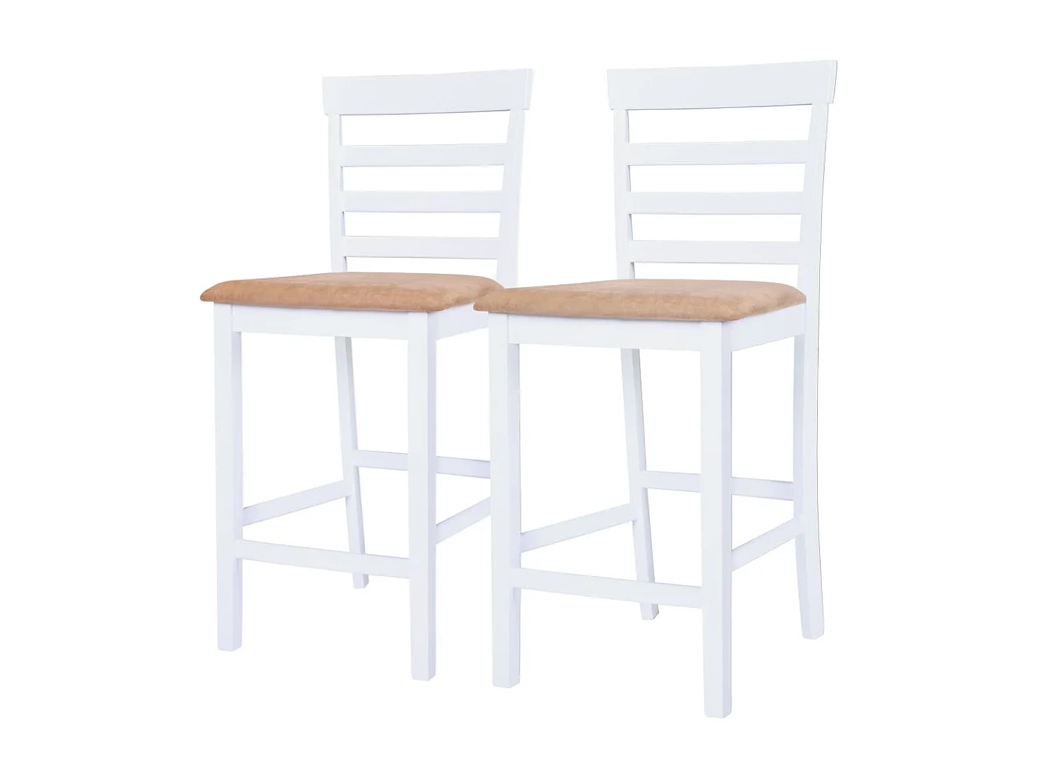 Table et chaises de bar 3 pcs Bois massif Marron et blanc