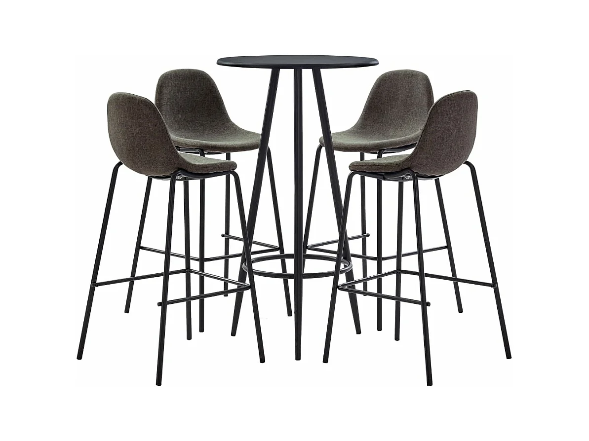 Ensemble de bar 5 pcs Tissu Gris foncé 4