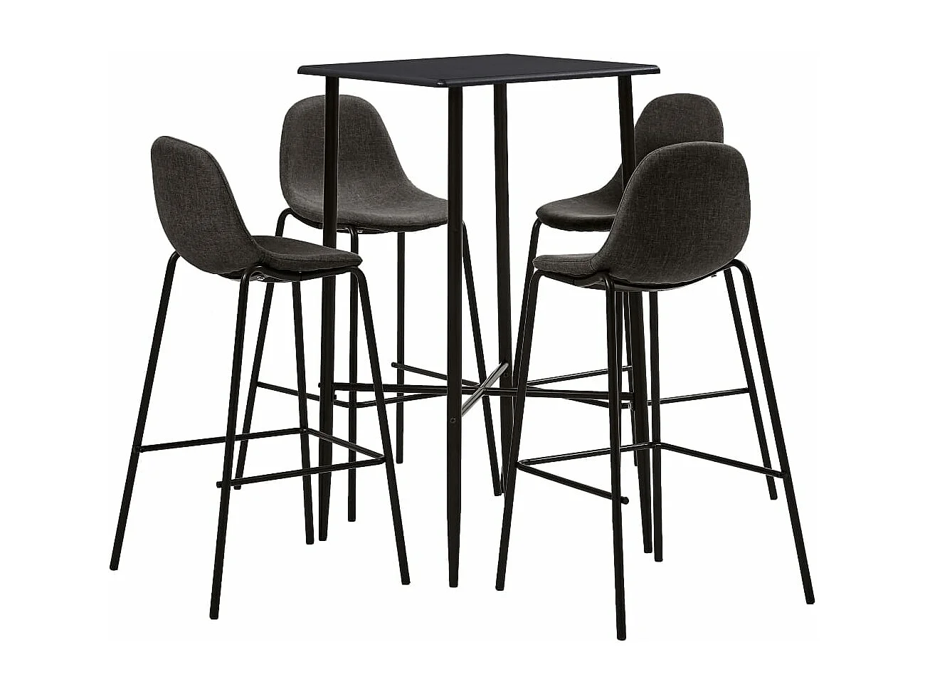 Ensemble de bar 5 pcs Tissu Gris foncé 2