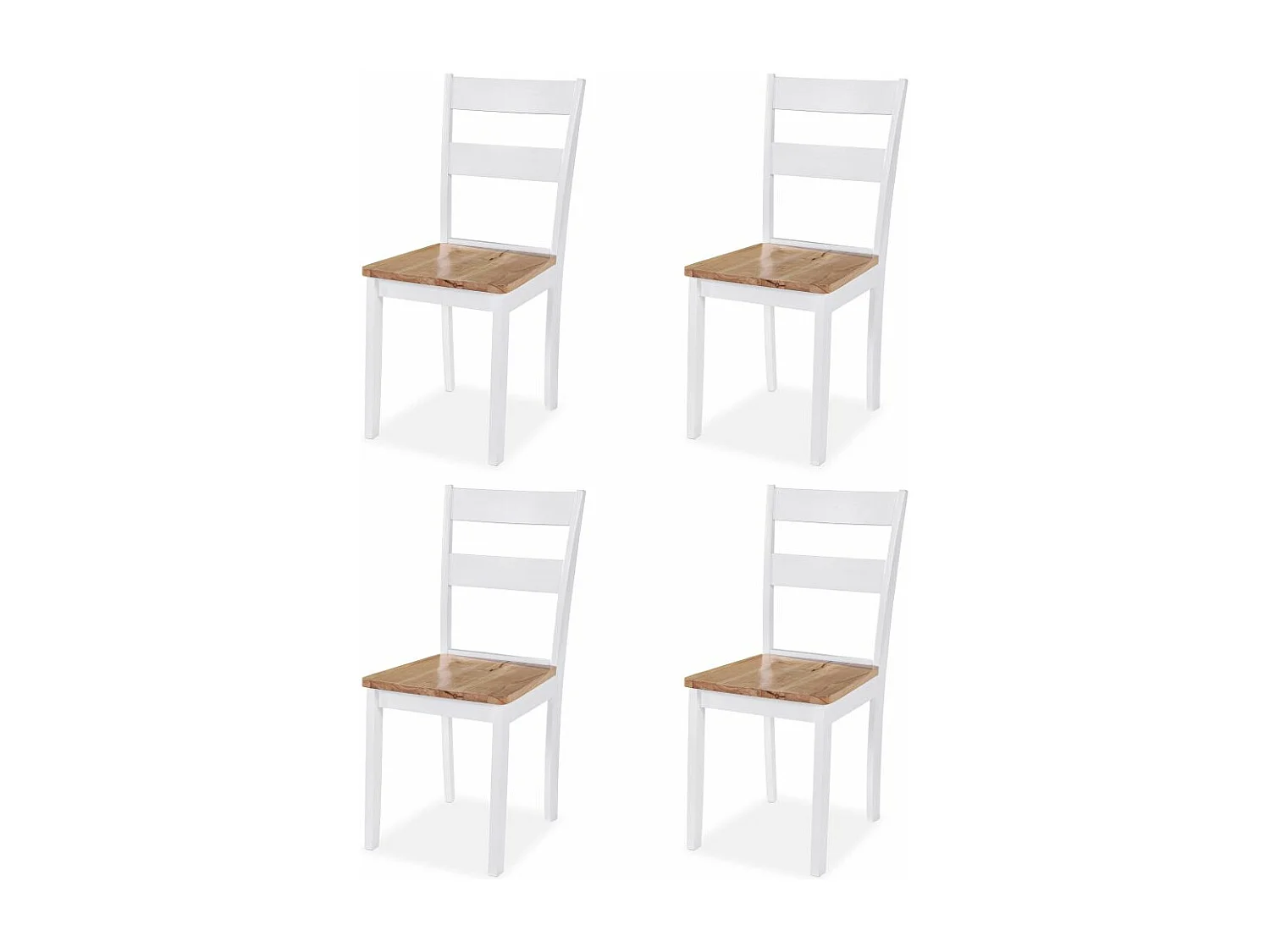 Ensemble de salle à manger 5 pcs MDF et hévéa Blanc