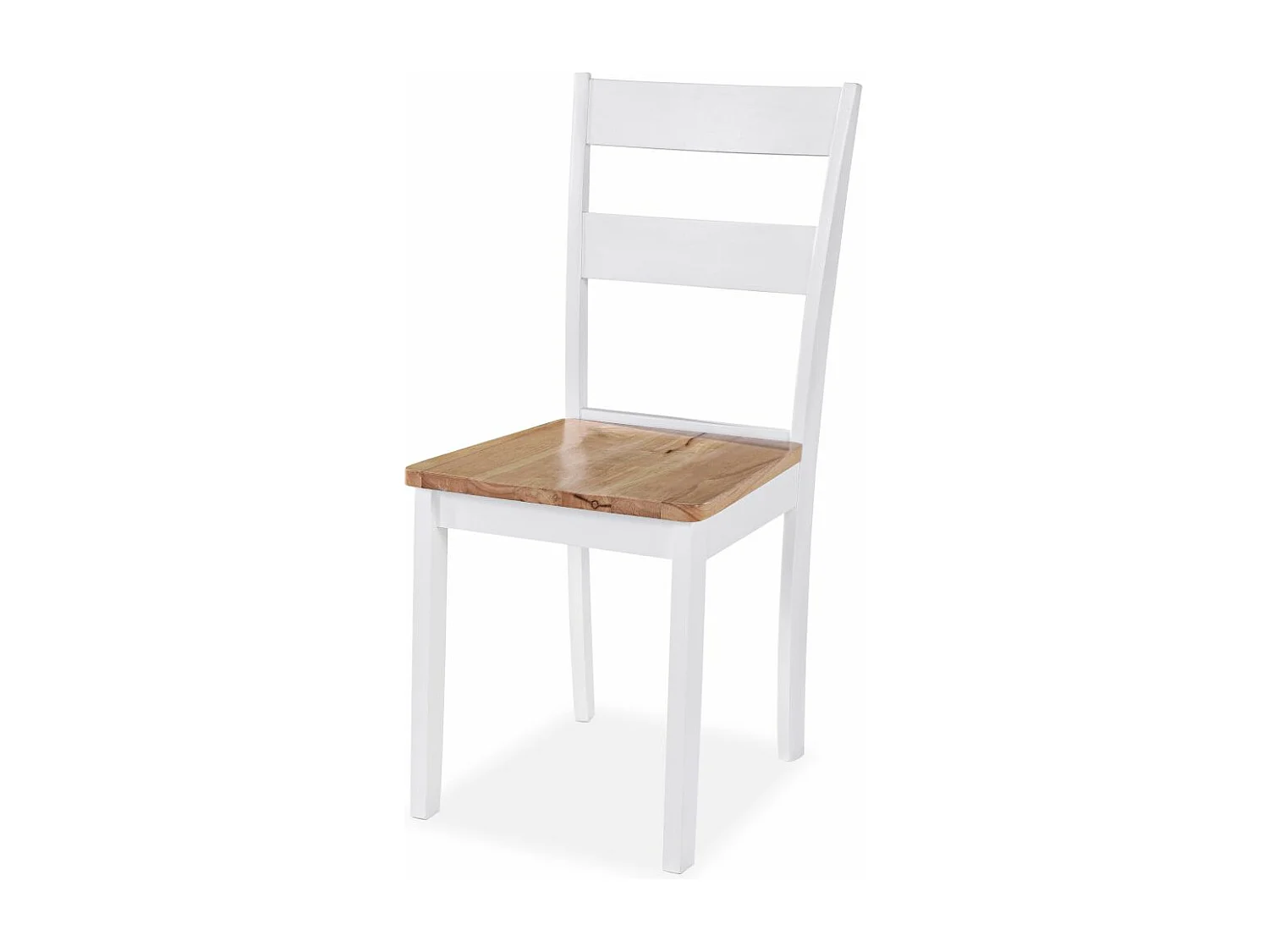 Ensemble de salle à manger 5 pcs MDF et hévéa Blanc