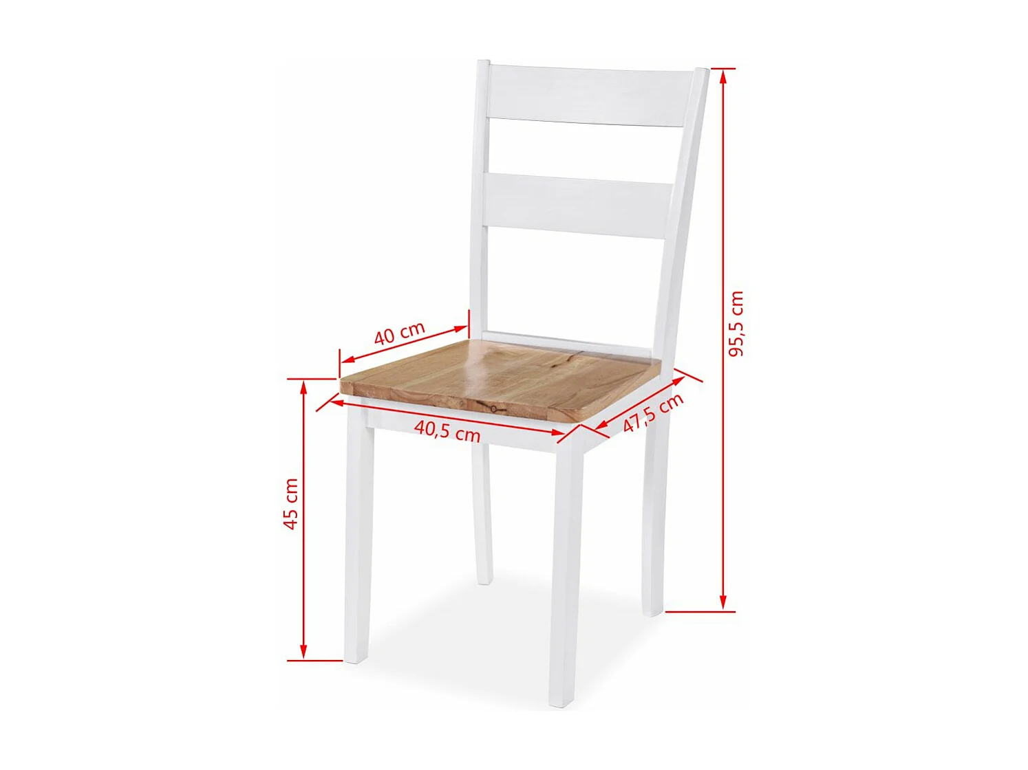 Ensemble de salle à manger 5 pcs MDF et hévéa Blanc
