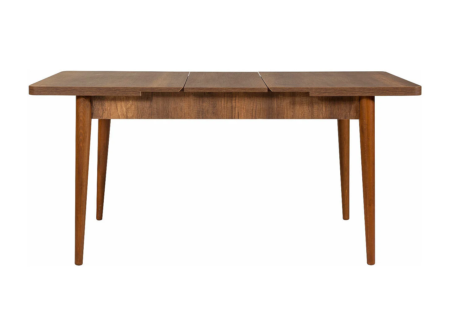 Ensemble table extensible 2 chaises et 2 bancs bois marron et tissu beige Mariva