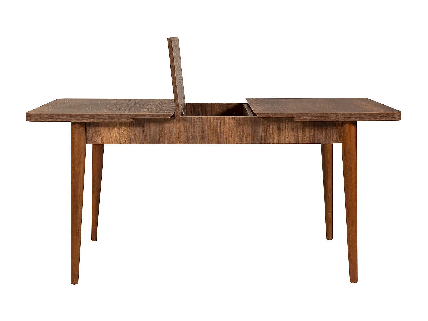 Ensemble table extensible 2 chaises et 2 bancs bois marron et tissu beige Mariva