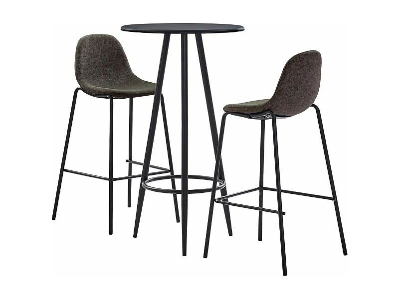 Ensemble de bar 3 pcs Tissu Gris foncé 2