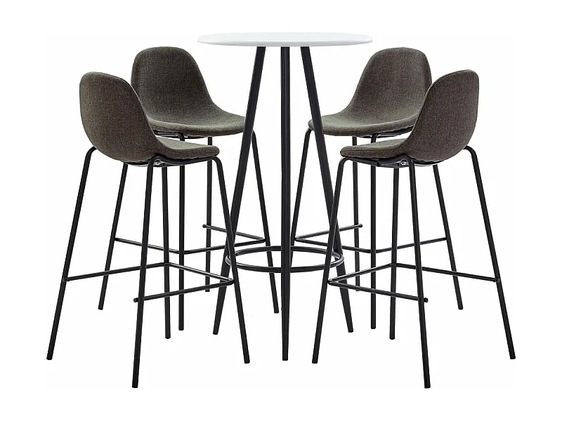 Ensemble de bar 5 pcs Tissu Gris foncé
