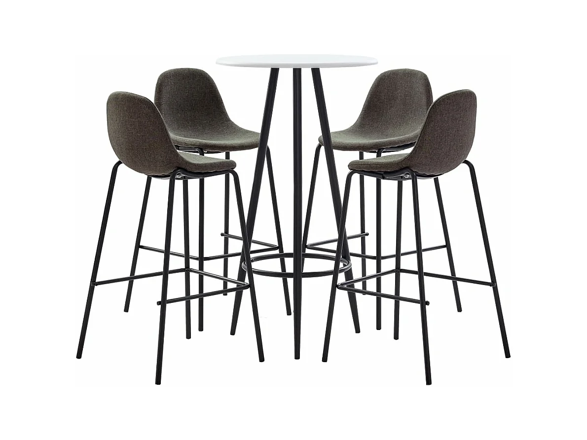 Ensemble de bar 5 pcs Tissu Gris foncé