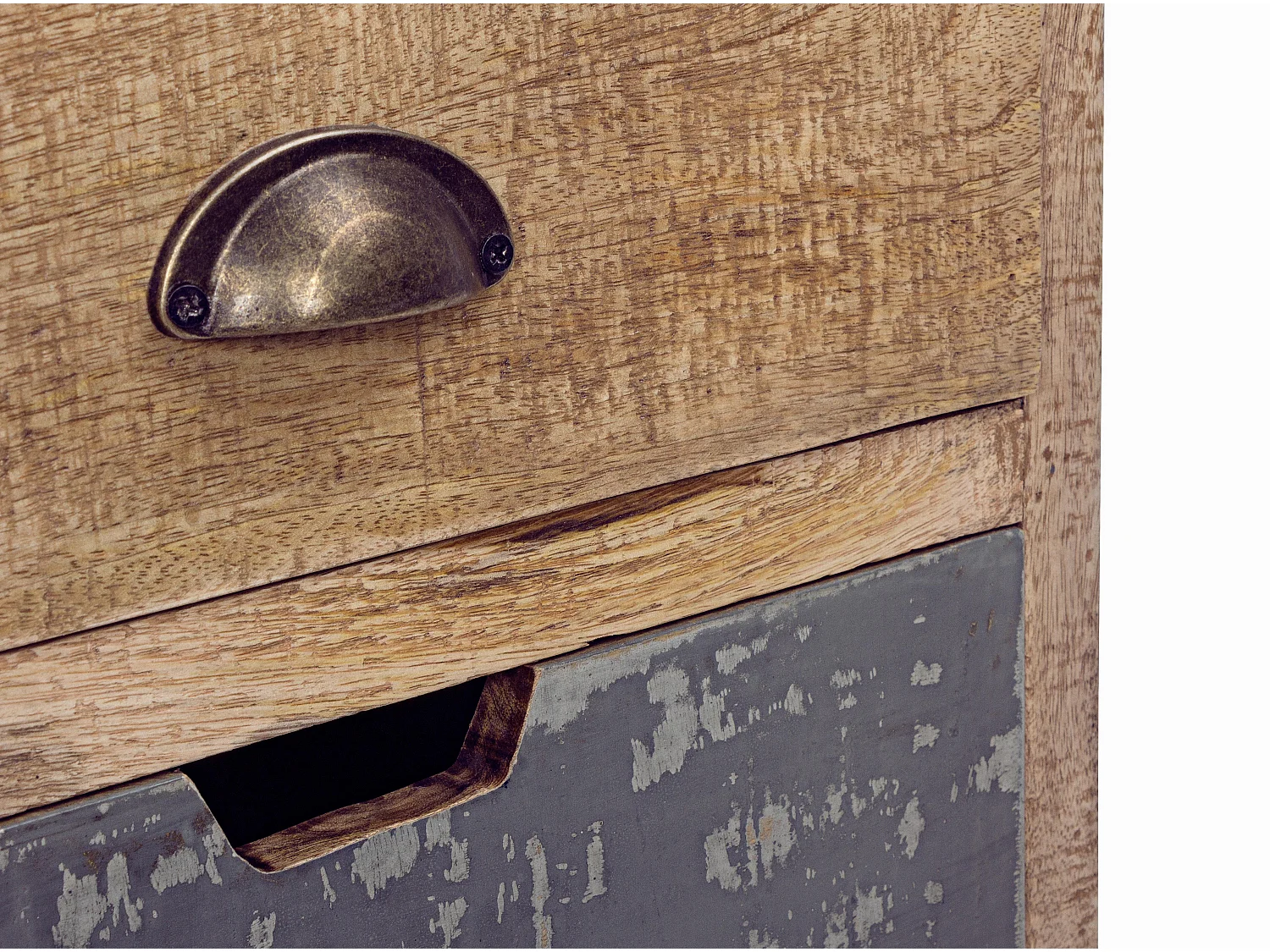 Table de chevet en bois de manguier 3 tiroirs Ely L 45cm