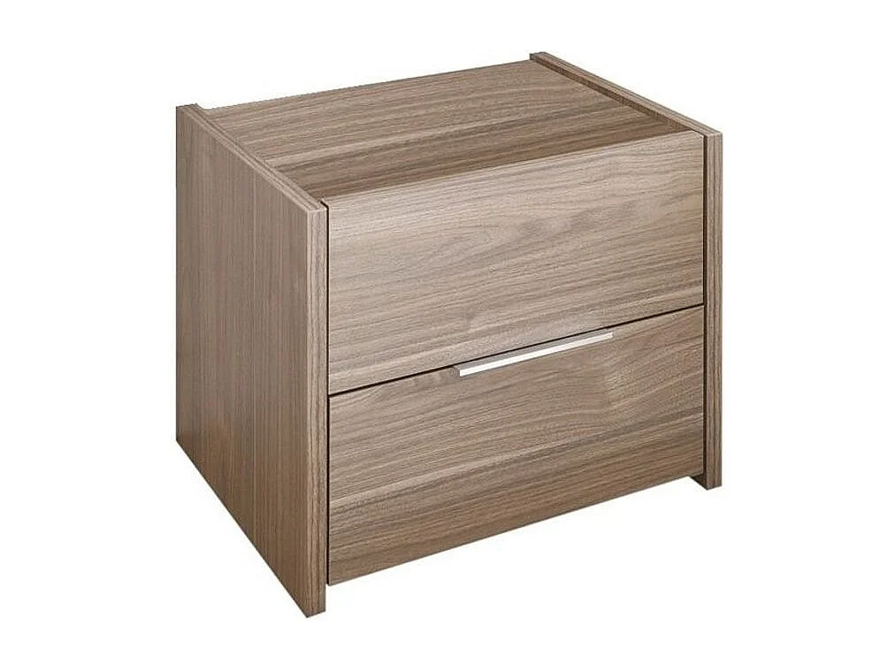 Table de chevet 2 tiroirs bois noyer Durban - Lot de 2