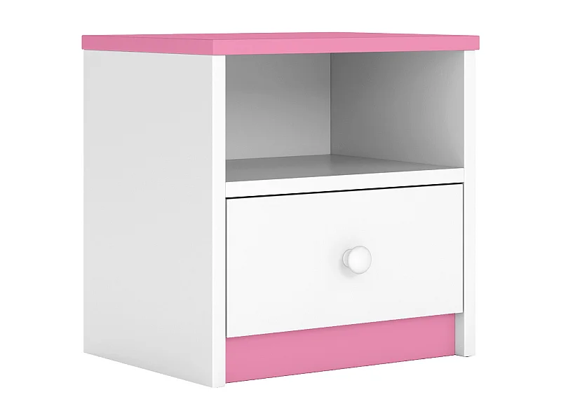 Chevet blanc et rose Drimy