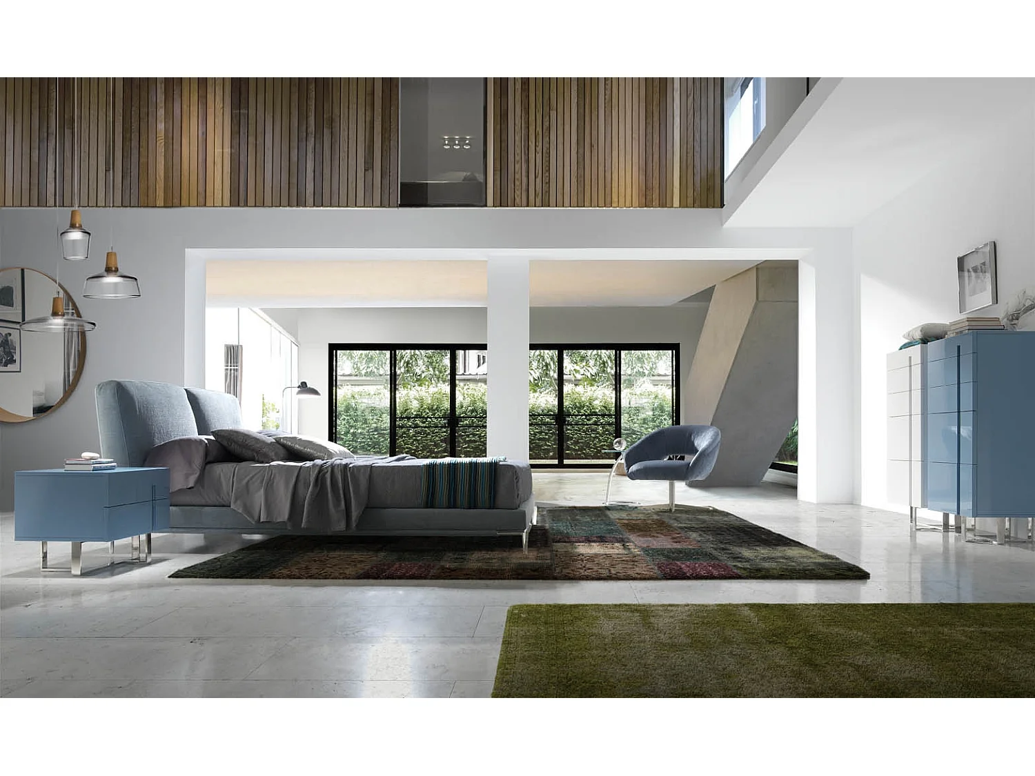 Chevet design bois laqué marron et pieds acier chromé Dezina