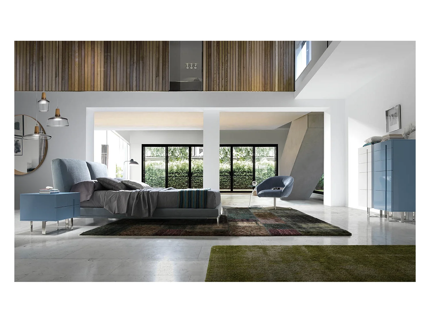 Chevet design bois laqué marron et pieds acier chromé Dezina