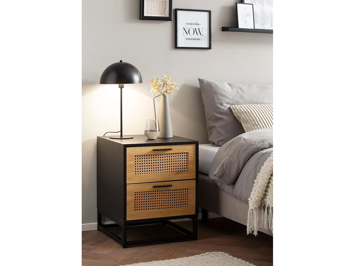 Table de Chevet Bois Massif 45x45x56 cm Table de Nuit d'appoint Haute