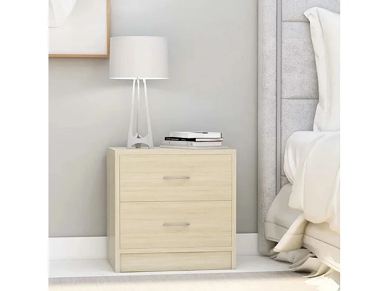 Nachtkastjes 2 st 40x30x40 cm spaanplaat sonoma eikenkleurig