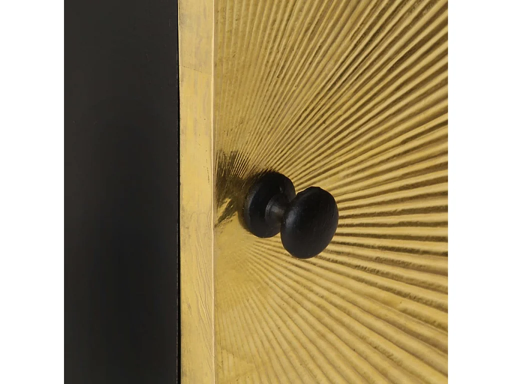 Table de chevet avec front en laiton 40x30x50 Manguier massif