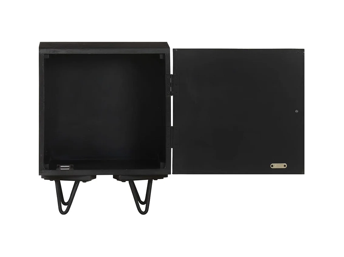 Table de chevet avec front en laiton 40x30x50 Manguier massif