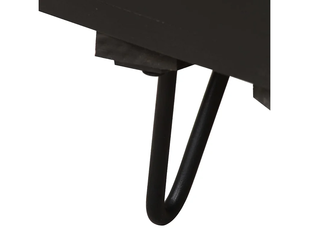 Table de chevet avec front en laiton 40x30x50 Manguier massif