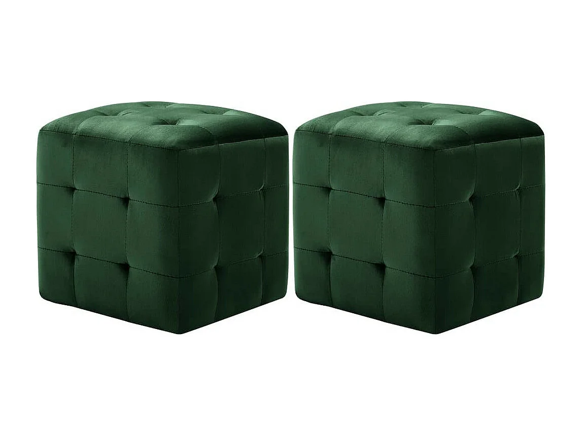 2 pcs Tables de chevet Vert 30x30x30 Tissu velours