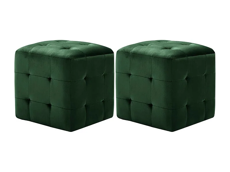 2 pcs Tables de chevet Vert 30x30x30 Tissu velours