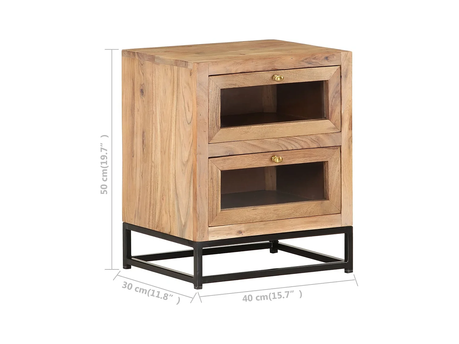 Table de chevet 40x30x50 Bois d'acacia massif 4