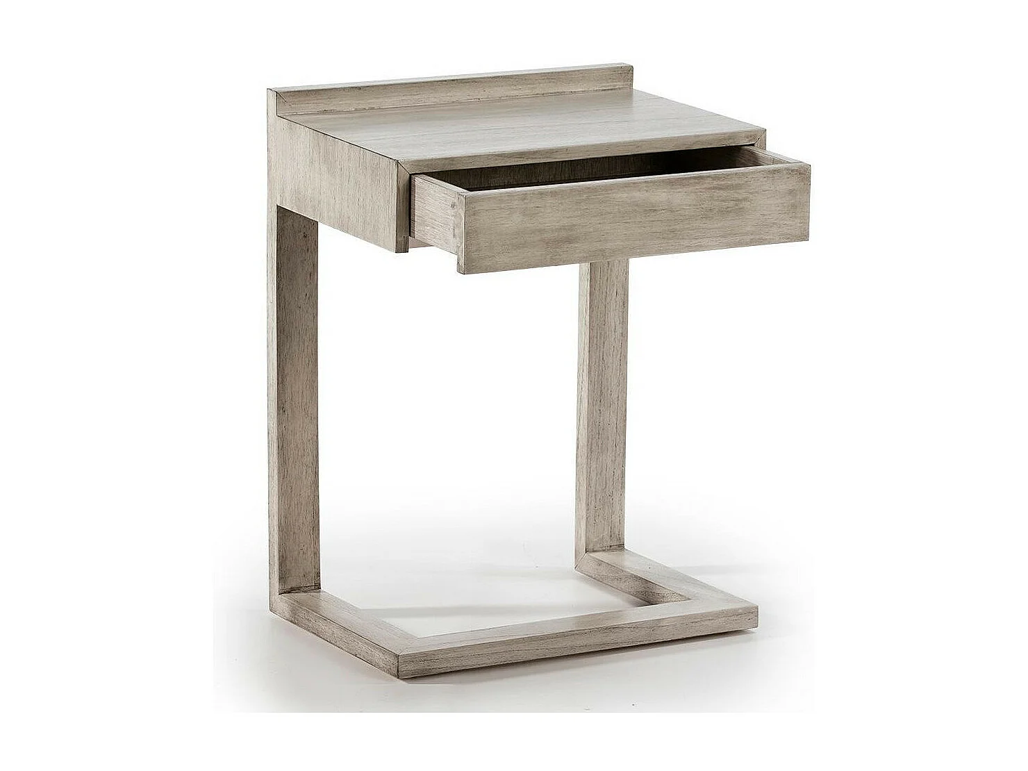 Table de chevet 1 tiroir bois massif grisé voilé Anie