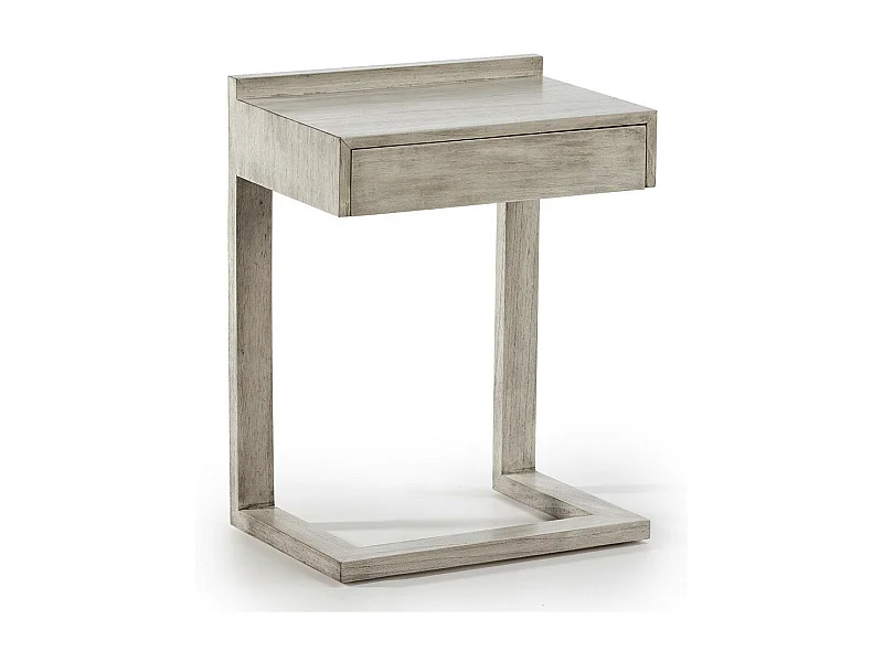 Table de chevet 1 tiroir bois massif grisé voilé Anie