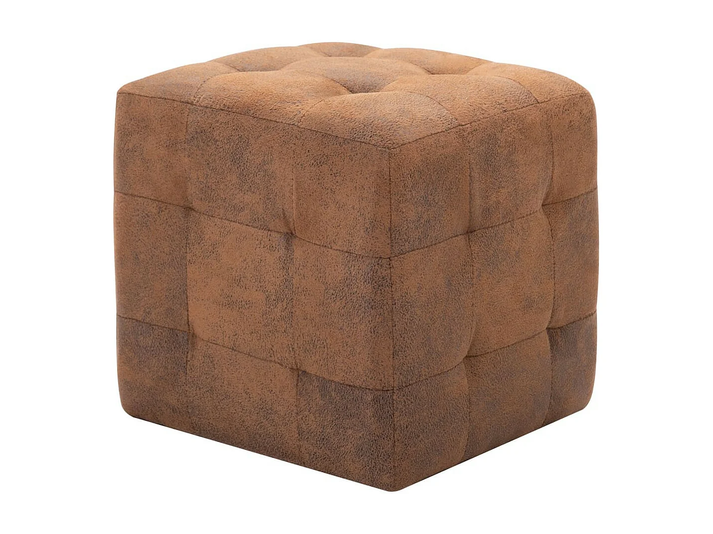 2 pcs Tables de chevet Marron 30x30x30 Similicuir daim