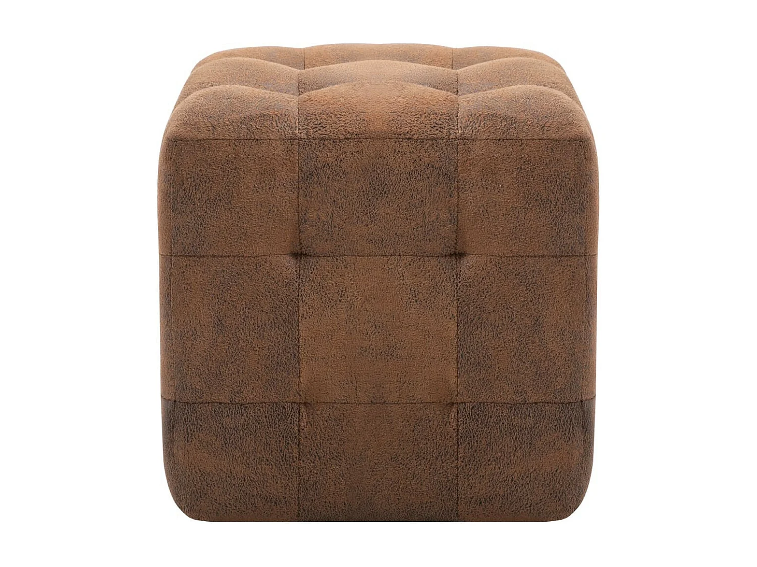 2 pcs Tables de chevet Marron 30x30x30 Similicuir daim