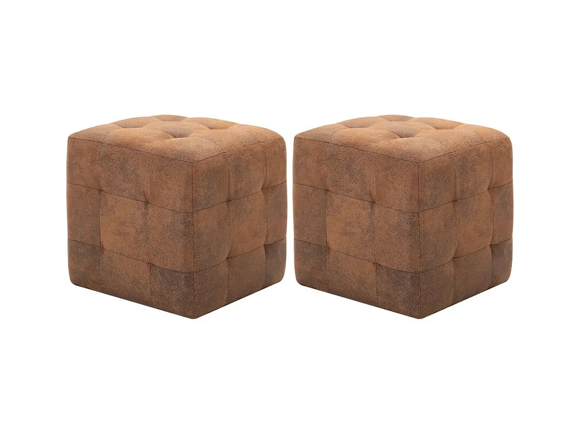 Nachtkastjes 2 st 30x30x30 cm kunstsuède bruin