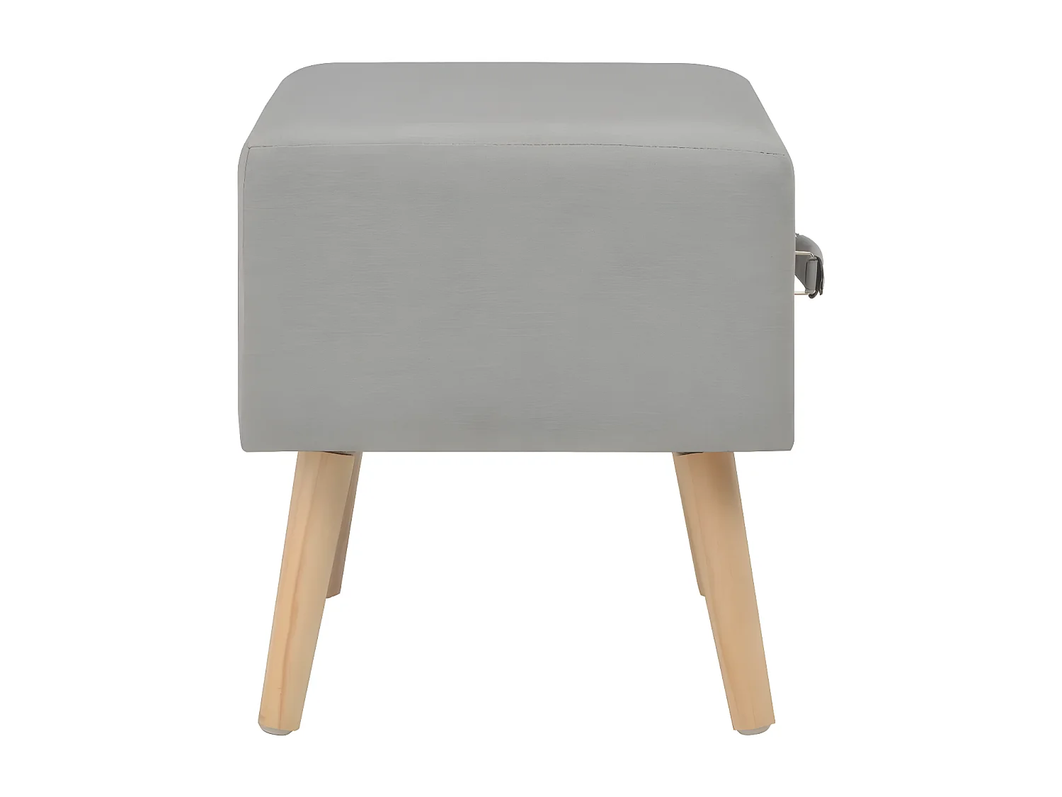 Table de chevet tissu gris et pin massif clair Twilly
