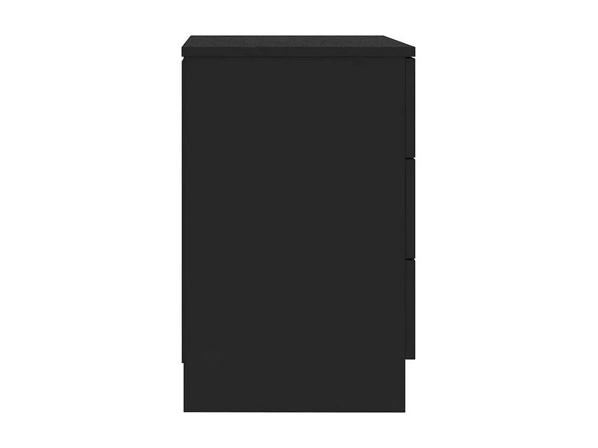 Table de chevet 3 tiroirs bois noir Metiu