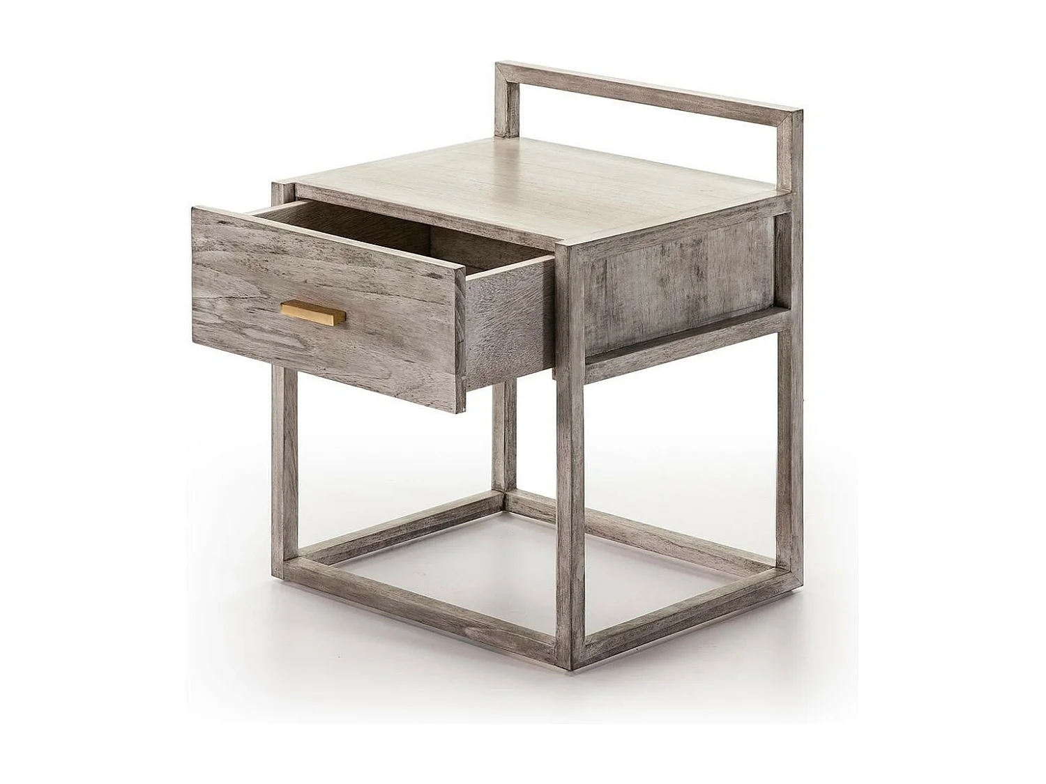 Castle gesluierd grijs massief houten nachtkastje met 1 lade