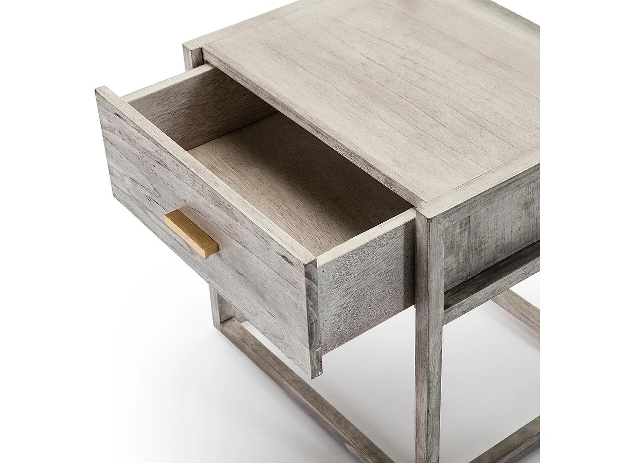 Castle gesluierd grijs massief houten nachtkastje met 1 lade