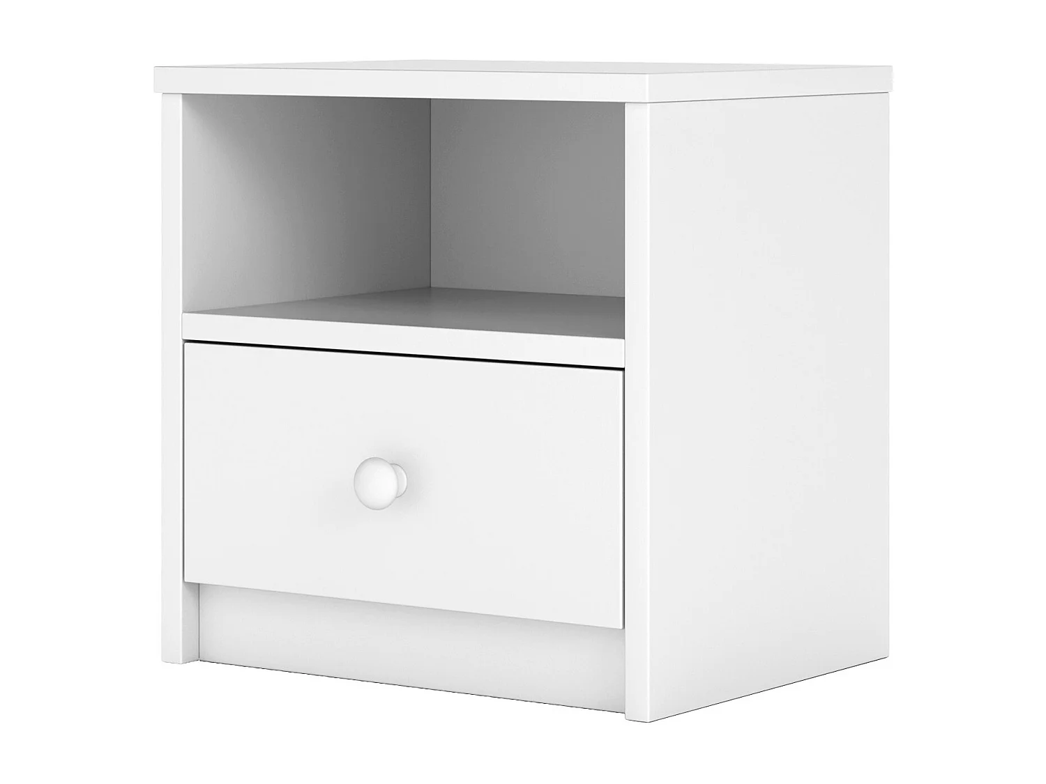 Mesita de noche blanca seca