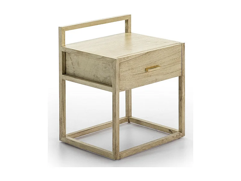 Table de chevet 1 tiroir bois massif clair Castle