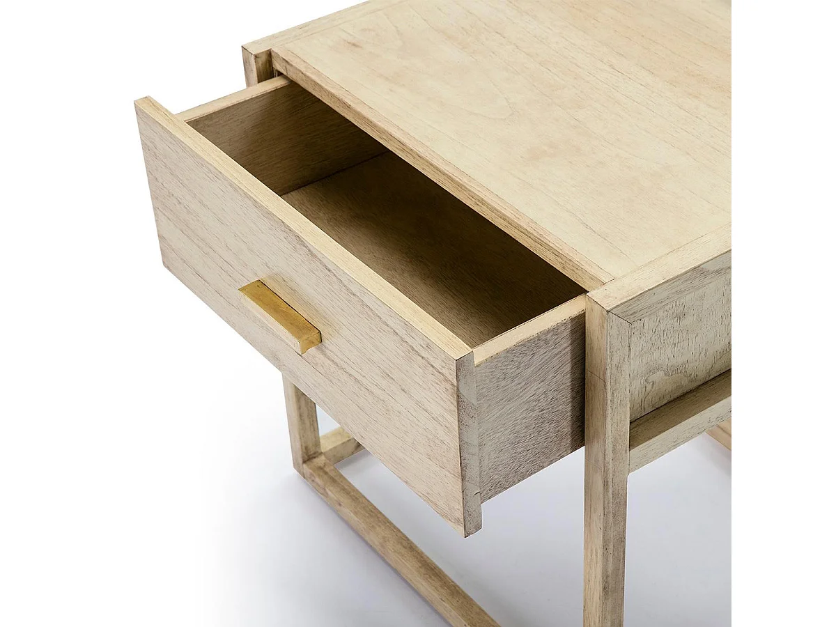 Table de chevet 1 tiroir bois massif clair Castle