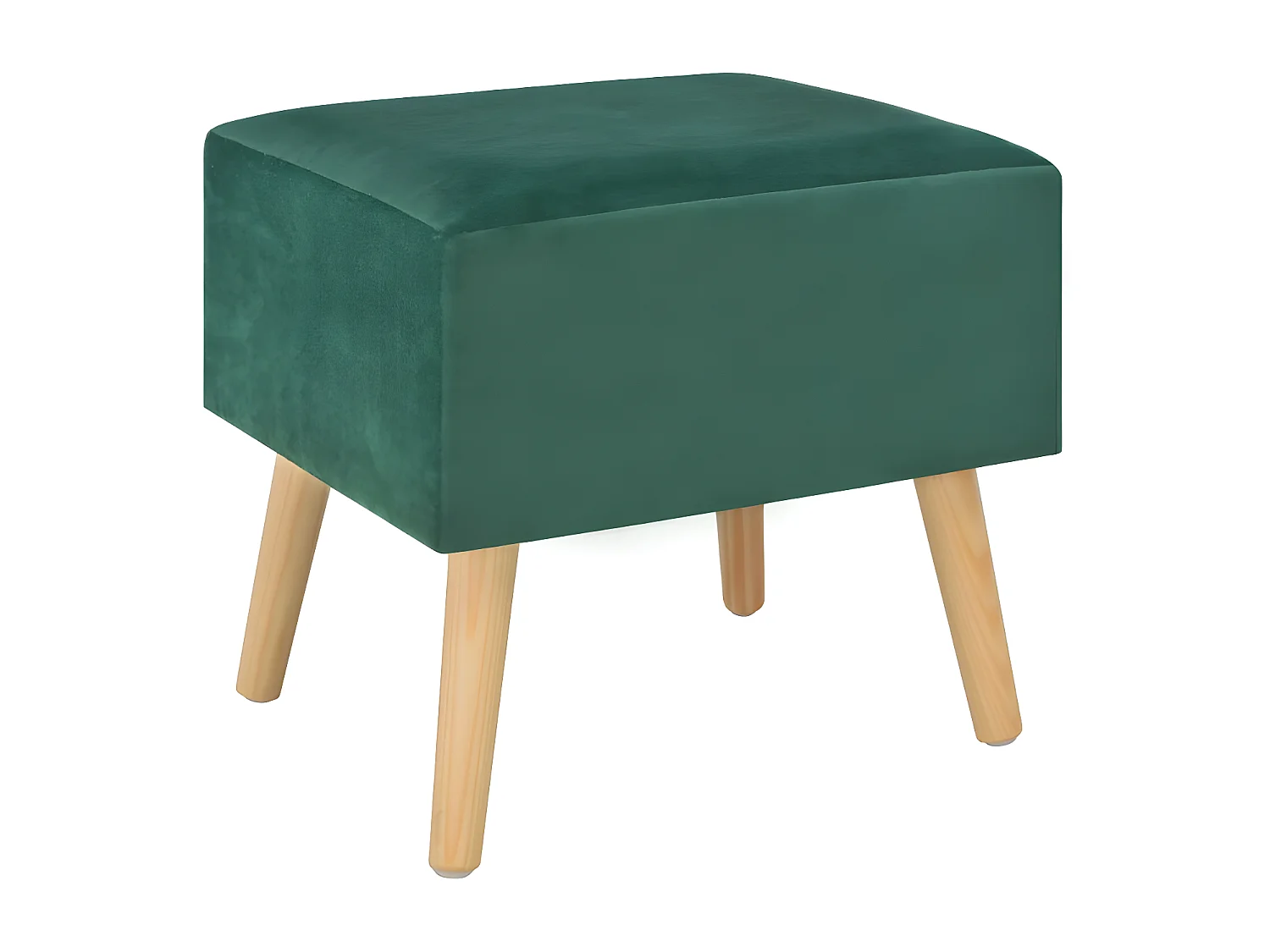 Table de chevet velours vert et pin massif clair Twilly