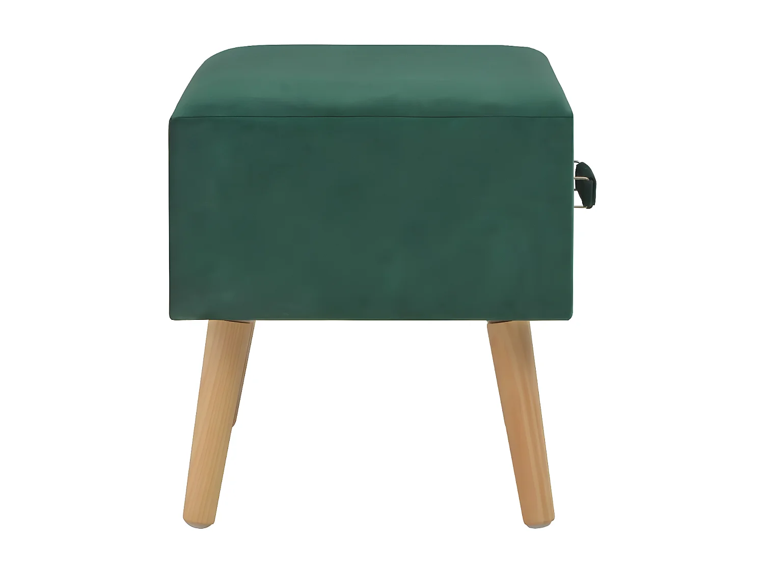 Table de chevet velours vert et pin massif clair Twilly