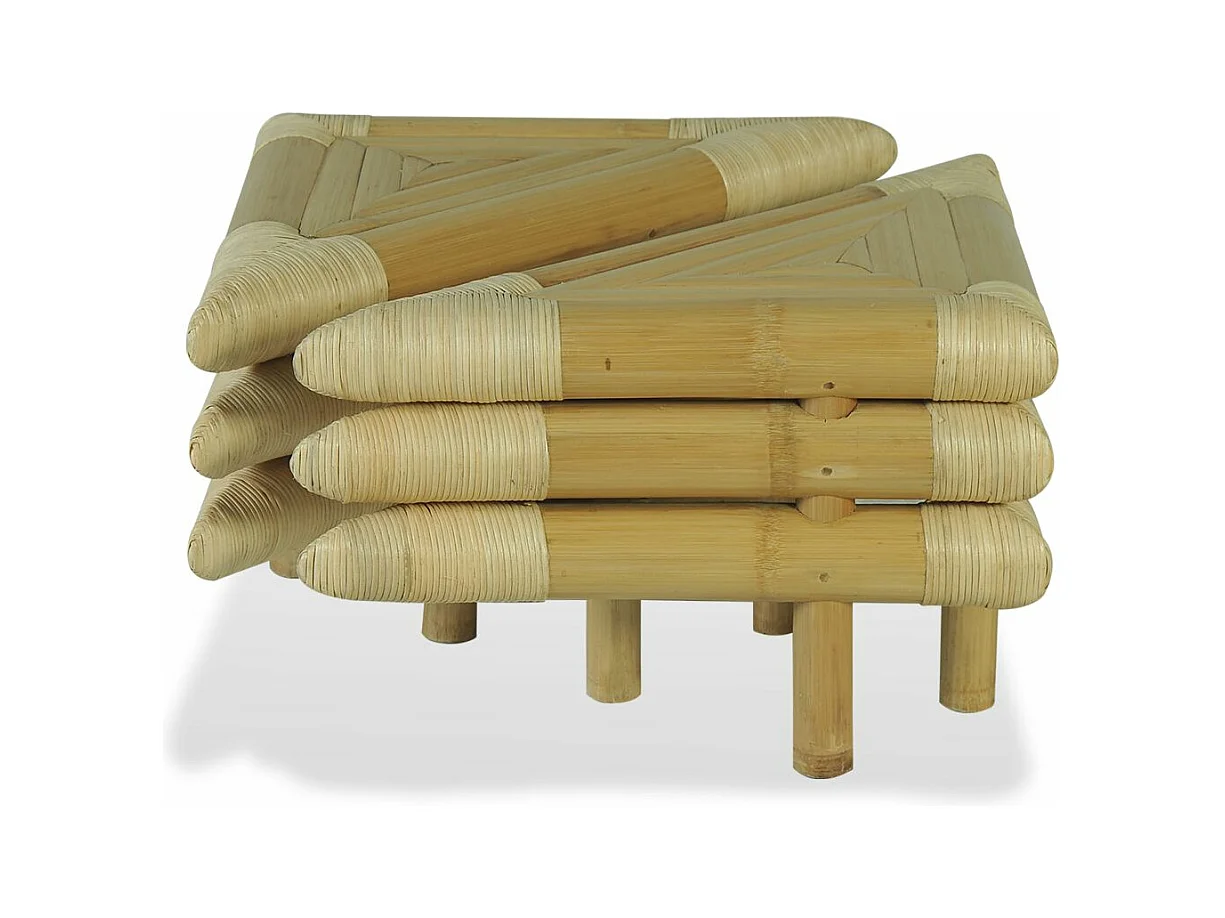 Table de chevet 2 pcs 60 x 60x40 Bambou naturel