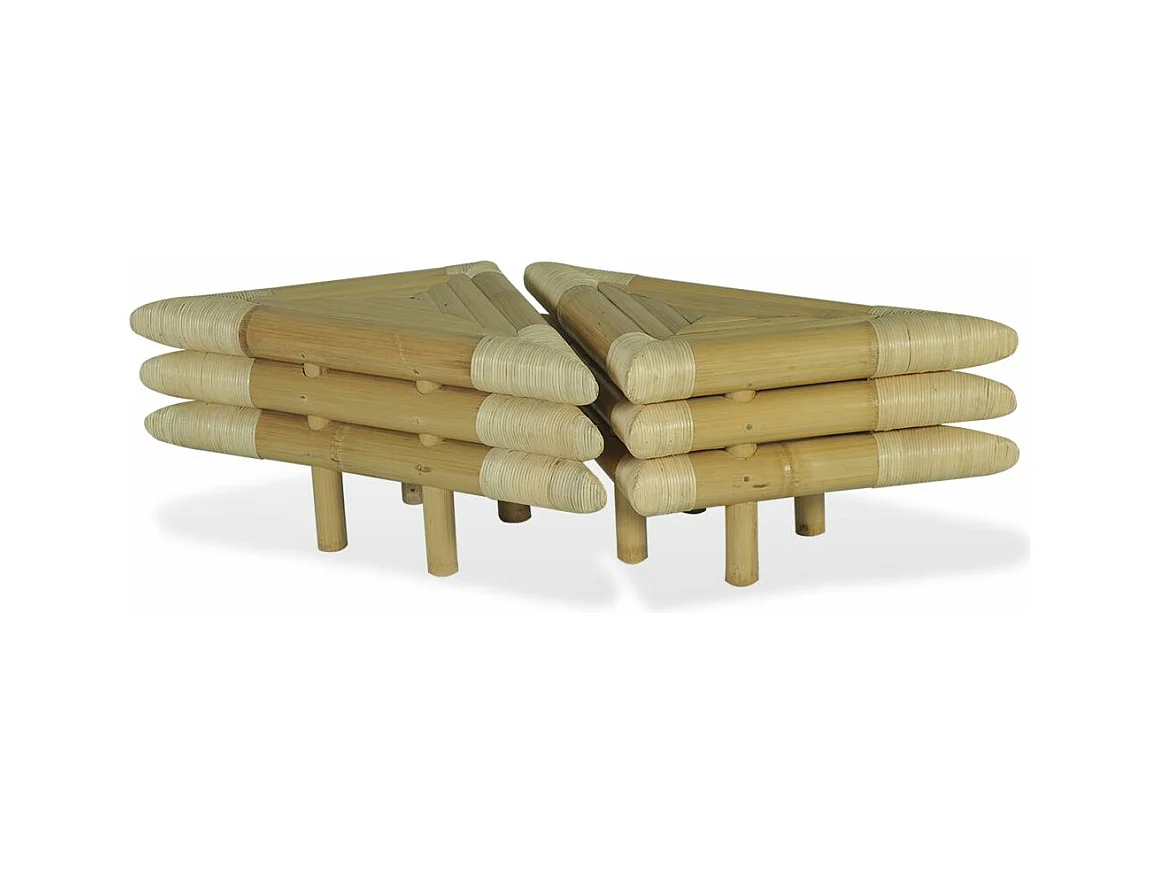 Table de chevet 2 pcs 60 x 60x40 Bambou naturel