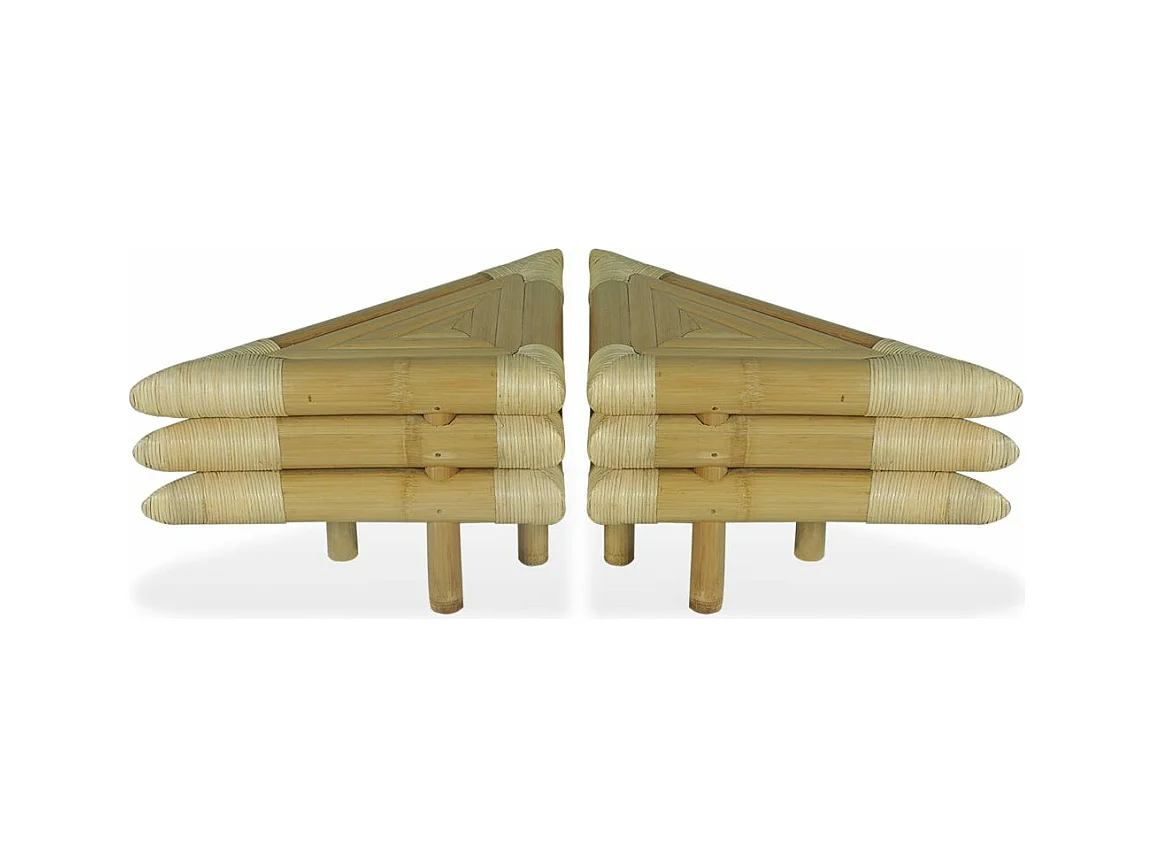 Table de chevet 2 pcs 60 x 60x40 Bambou naturel